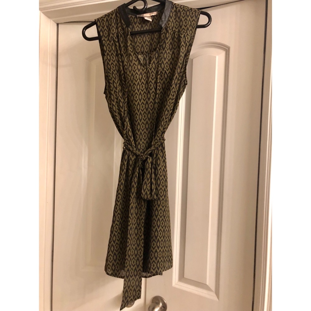 Olive Green Patterned Dress